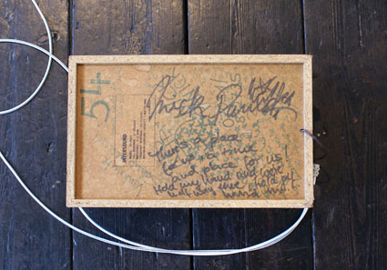 Writing on the back of a speaker from West Side Story